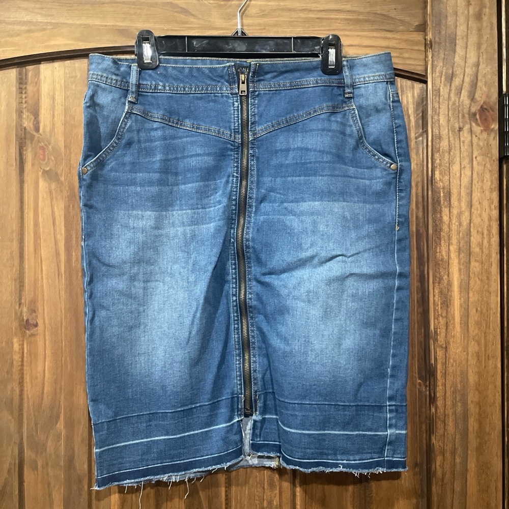 one 5 one Blue Denim Pencil Skirt